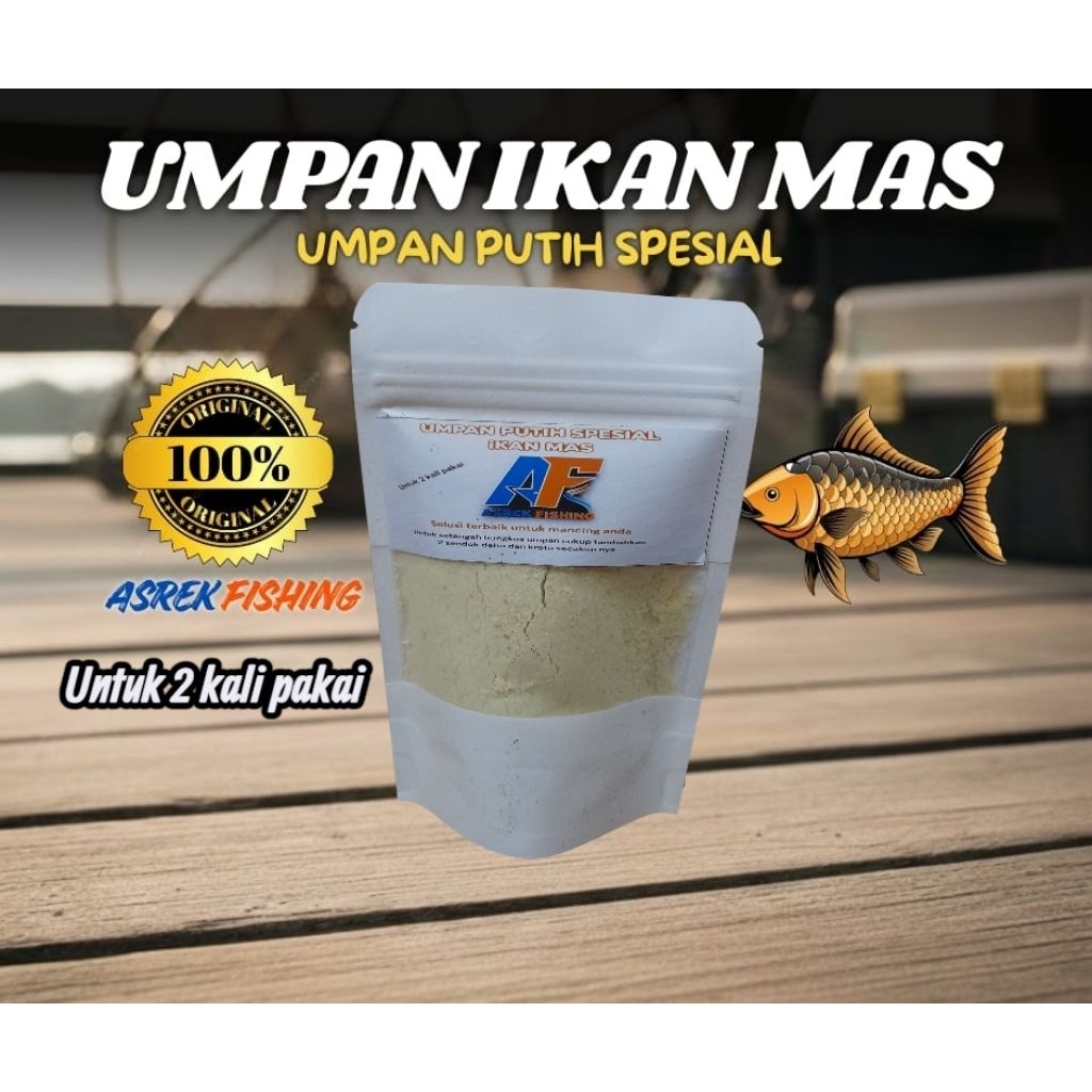 umpan putih spesial ikan mas asrek fishing/umpan ikan mas/umpan jadi ikan mas/umpan untuk lomba ikan