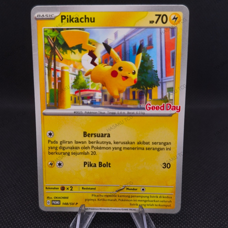 Kartu Pokemon Promo GoodDay ID Pikachu #148 Versi Indonesia Original 100%