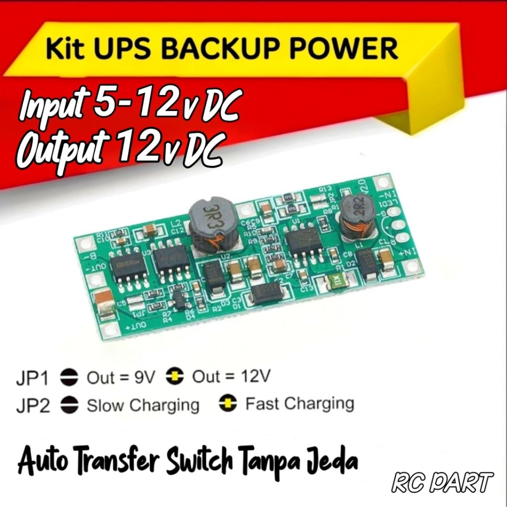 Modul Kit UPS Backup Power Input DC 5-12v Output 5v/9v/12v DC