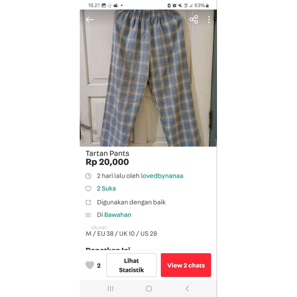 preloved tartan pants