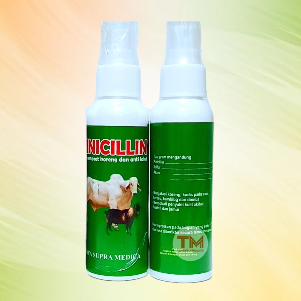 PINICILIN SPRAY Obat Semprot Gudik Gatal Gatal Eksim Luka pada Kulit Kambing Domba Sapi