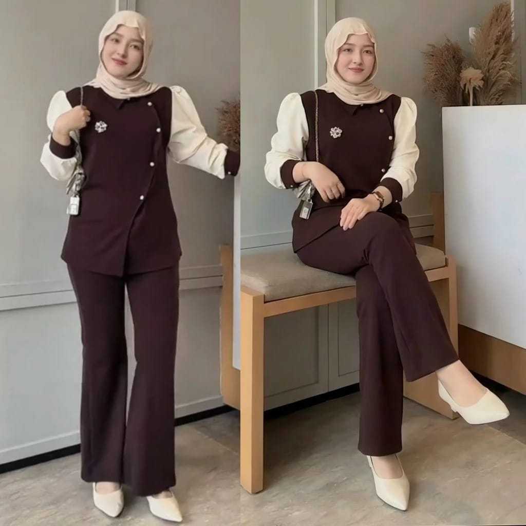 Terbaru 2027 Pakean Perempuan Dewasa Stlan Wanita Oneset Remaja Kece Pakaian Satu Set Cwek Muslim Sa
