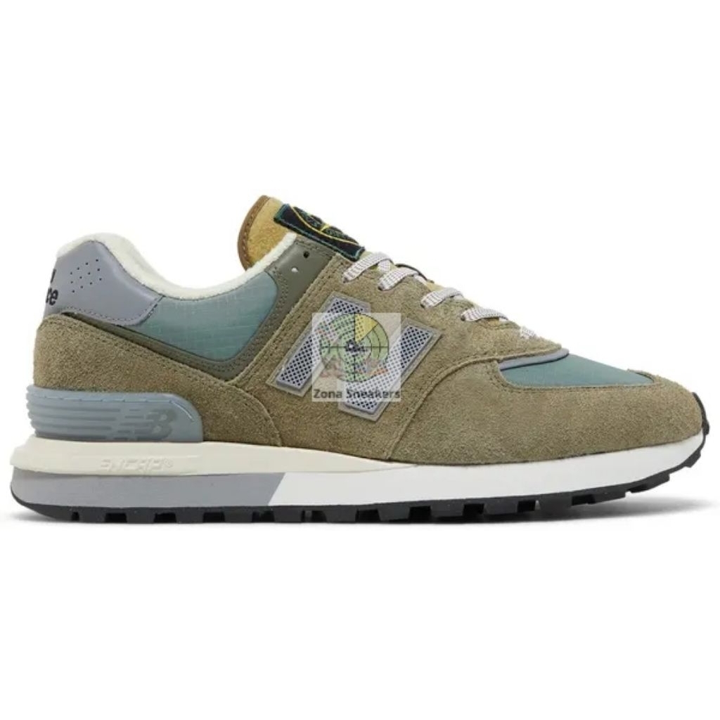 Sepatu Stone Island X NB 574 Legacy Steel Bluee