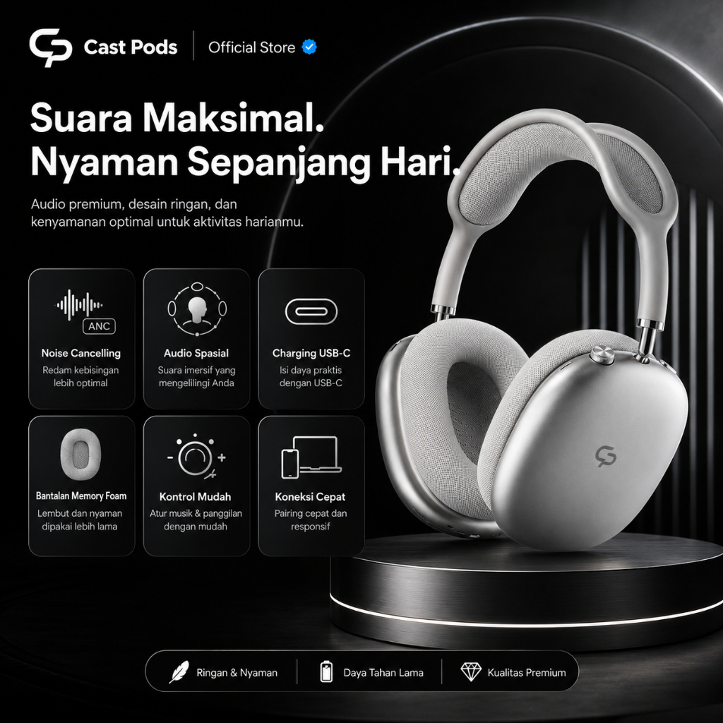 CastPods Ultimate Max Stiker Headphone Bluetooth