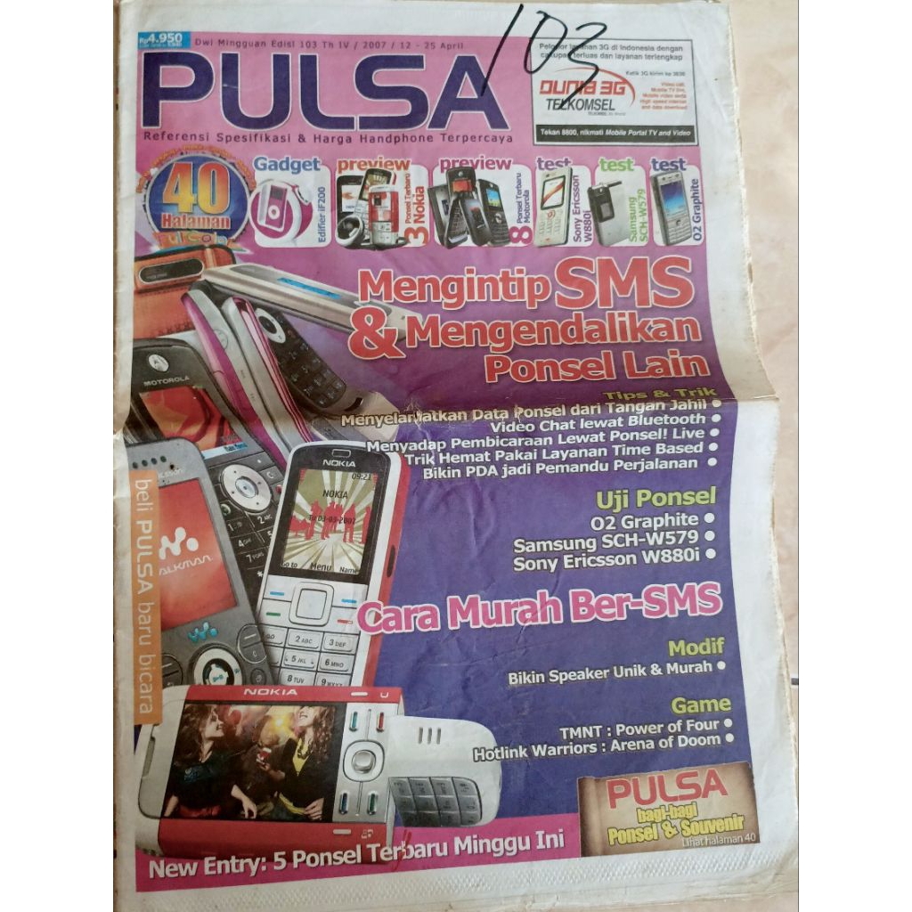 Tabloid PULSA edisi 103 tahun 2007 buat noatalgia cek fisik di foto