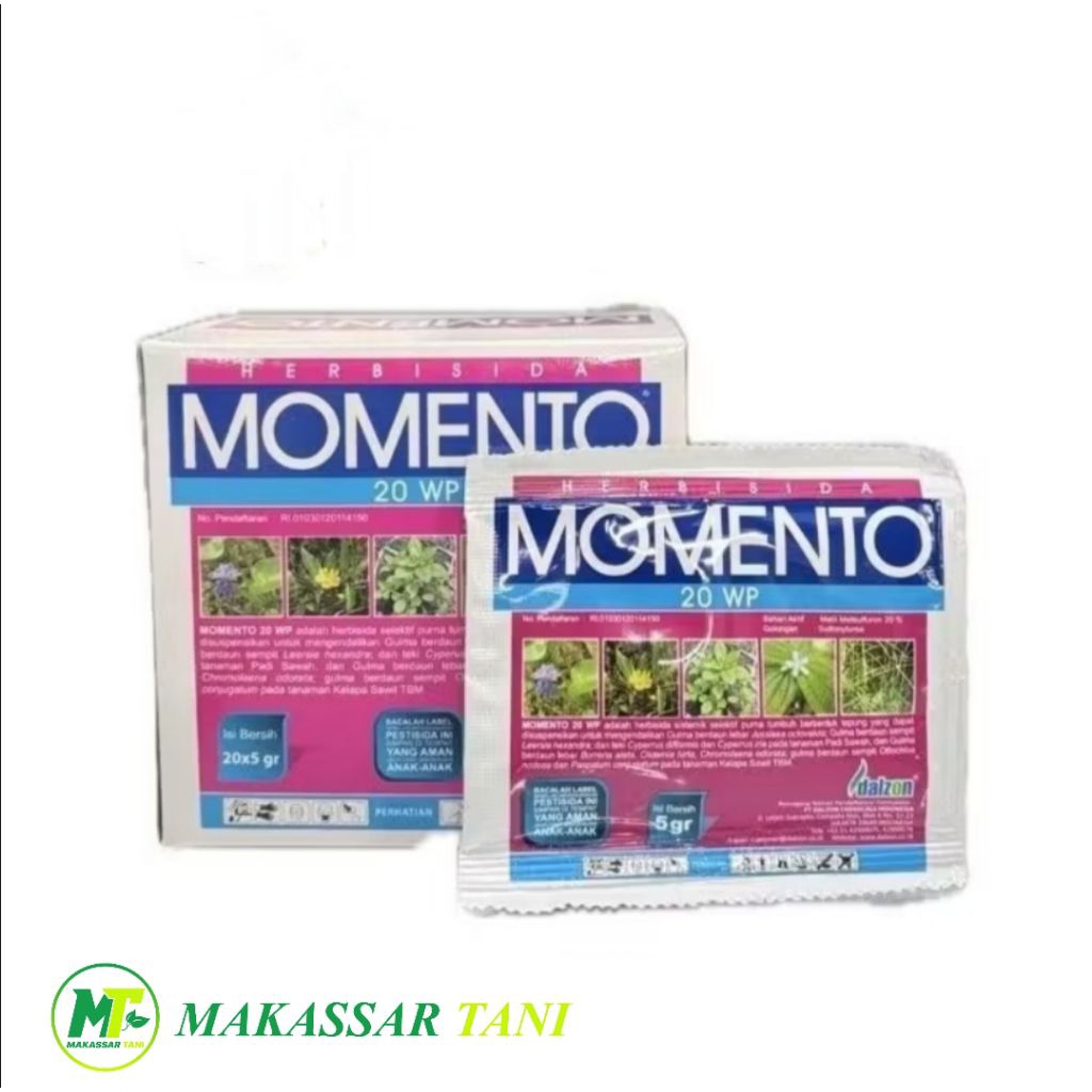 Herbisida Momento 20 WP 5gr Racun Rumput Tanaman Nilam, sawit, dan Gulma tanaman Padi