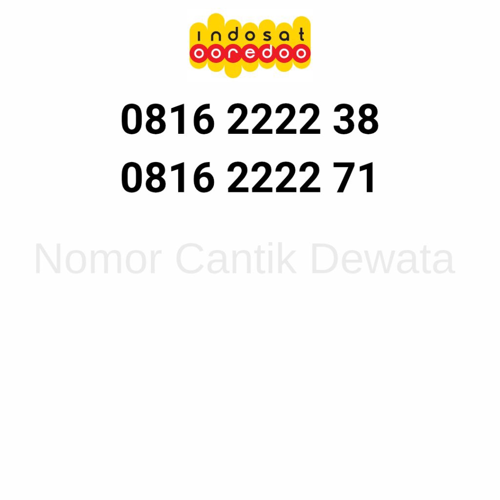Nomor Cantik Im3 10 Digit Seri 2222, Nomor Cantik Indosat 10 Digit, Kartu Perdana Im3 Cantik, Nomer 