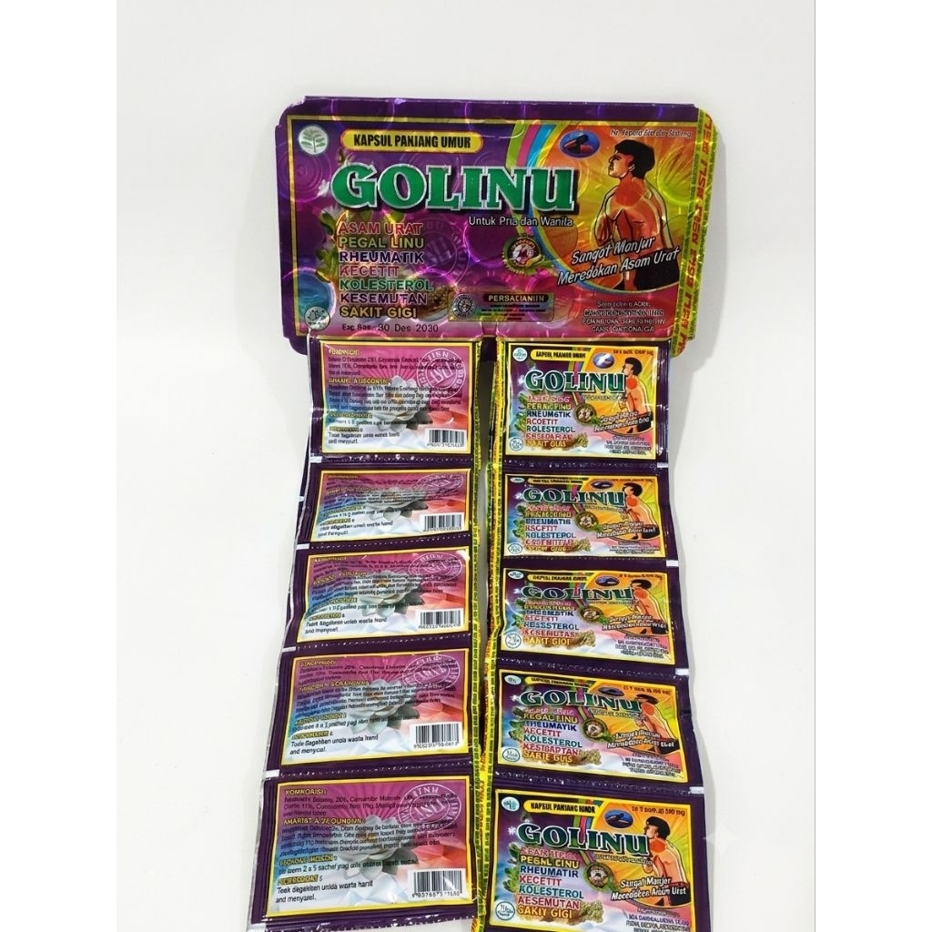 Golinu Kapsul Herbal Pegal Linu Asam Urat Dijamin ORIGINAL