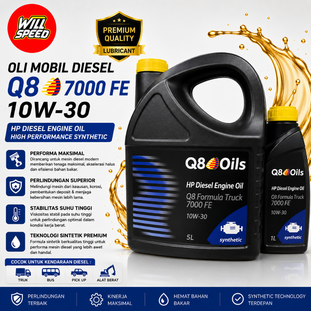 OLI Q8 7000 FE 10W-30 UNTUK MOBIL DIESEL