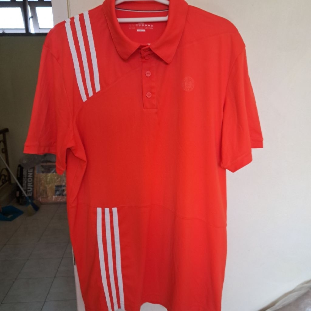 Kaos Vintage Jersey Kerah Roland Garros Paris Adidas Climalite