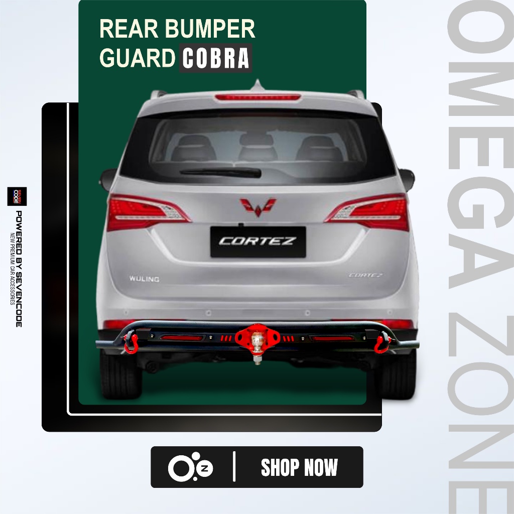 REAR BUMPER GUARD TOWING COBRA - TOWING PENGAMAN BELAKANG SEVENCODE - WULING CORTEZ ALL TYPE
