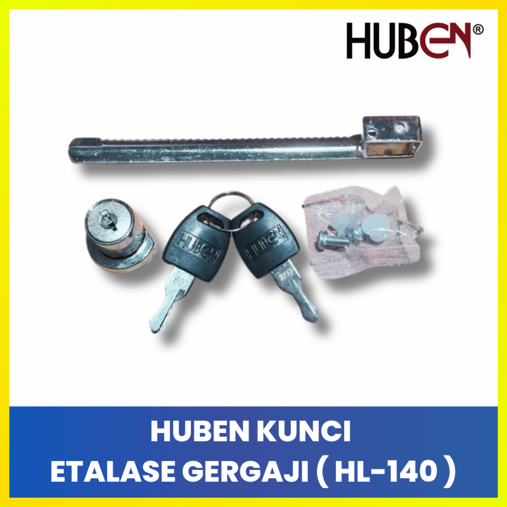 HUBEN Original Kunci Sliding Etalase Gergaji Kunci Pintu Kaca Geser Lemari HP Buffet Display Kaca