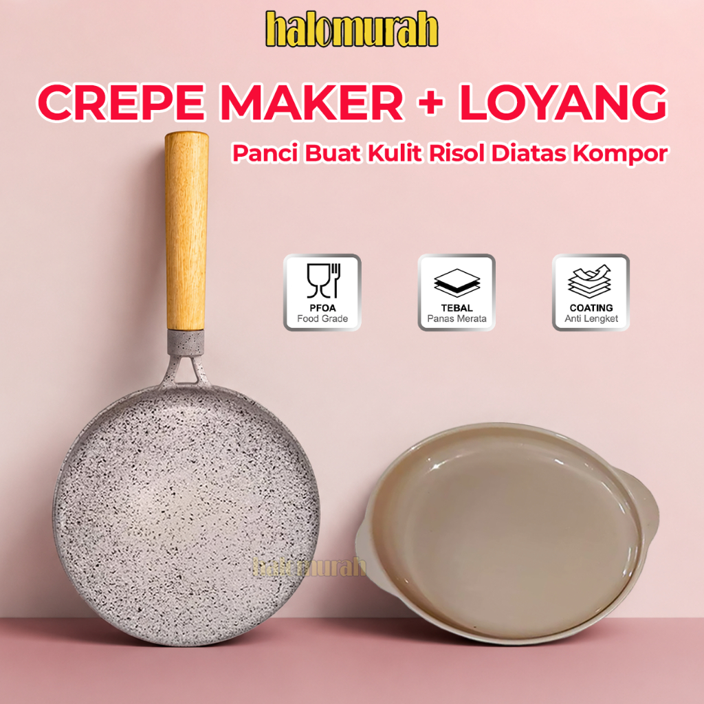 Cetakan kulit risol anti lengket CREPE MAKER HALOMURAH wajan kwalik risoles panci lumpia darlung