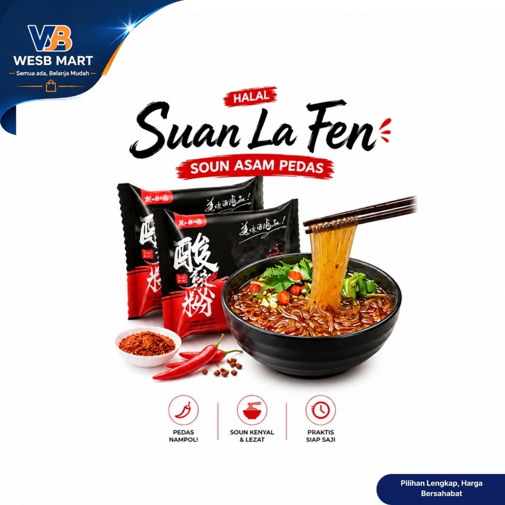 [[ PAKET HEMAT ]] HALAL Suan La Fen Soun Asam Pedas