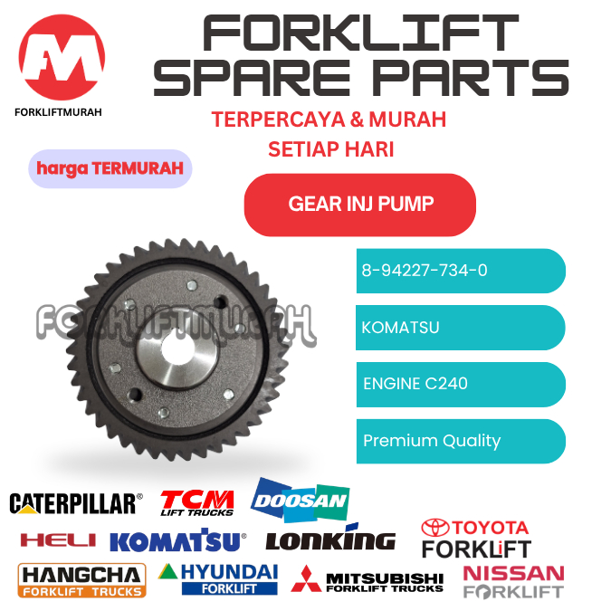GEAR INJ PUMP SPAREPART FORKLIFT KOMATSU 8-94227-734-0