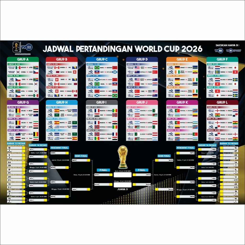 Poster Jadwal piala dunia 2026 jadwal world cup 2026