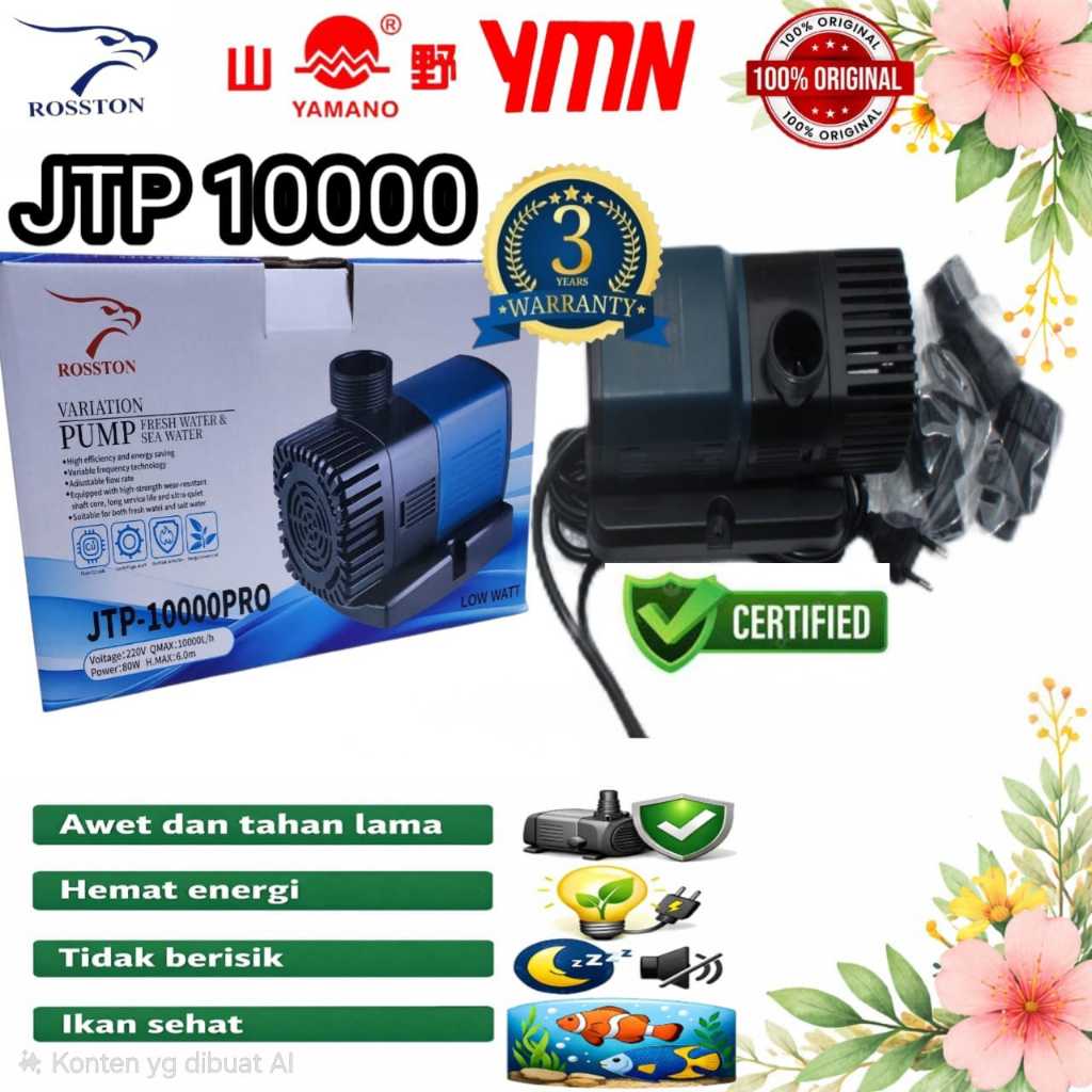 Mesin Aqaurium Dan Kolam YMN/ROSSTON JTP 10000 Low watt