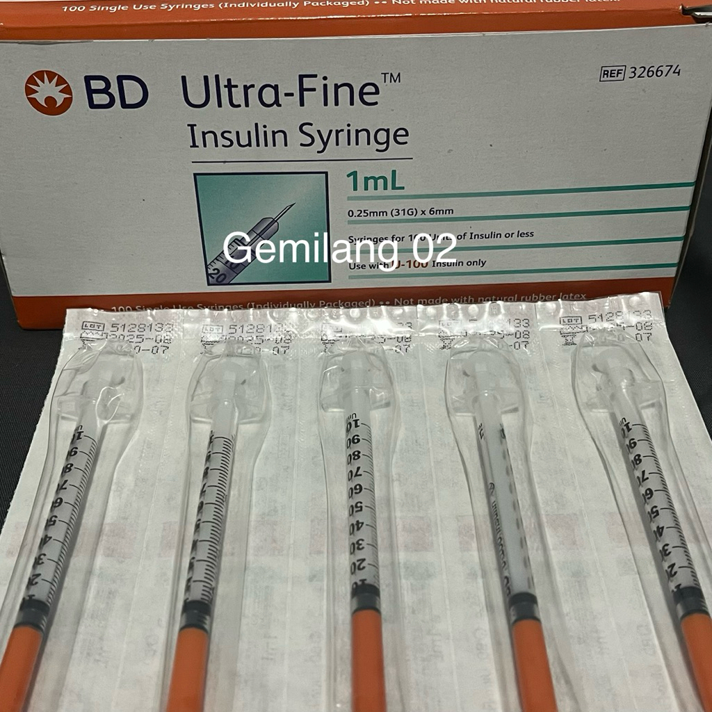 Bd Ultrafine Insulin Spuit Syringe 1cc 0.5cc