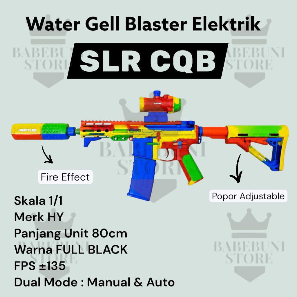 Mainan Anak Cowok Tembak Water Gell Blaster WGB SLR CGB Elektrik Dual Mode Full Auto