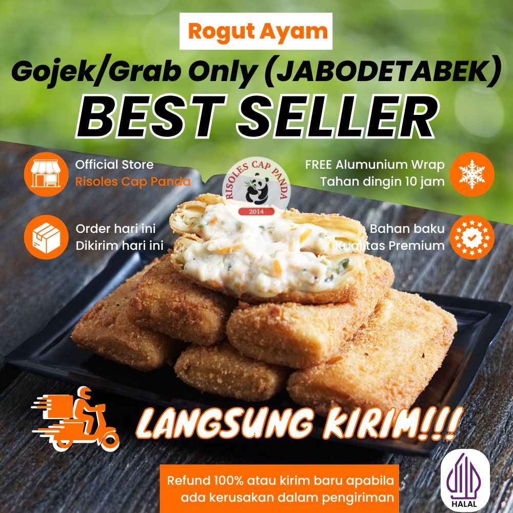 FROZEN Risol Rogut Ayam | Risoles Cap Panda Isi 6 Khusus Gojek/GRAB