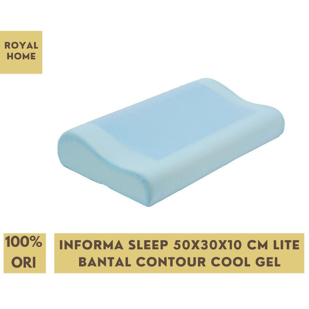 Informa Sleep 50x30x10 cm Lite Bantal Contour Cool Gel Pillow Lite Bantal Tidur Kepala Ergonomis Mem
