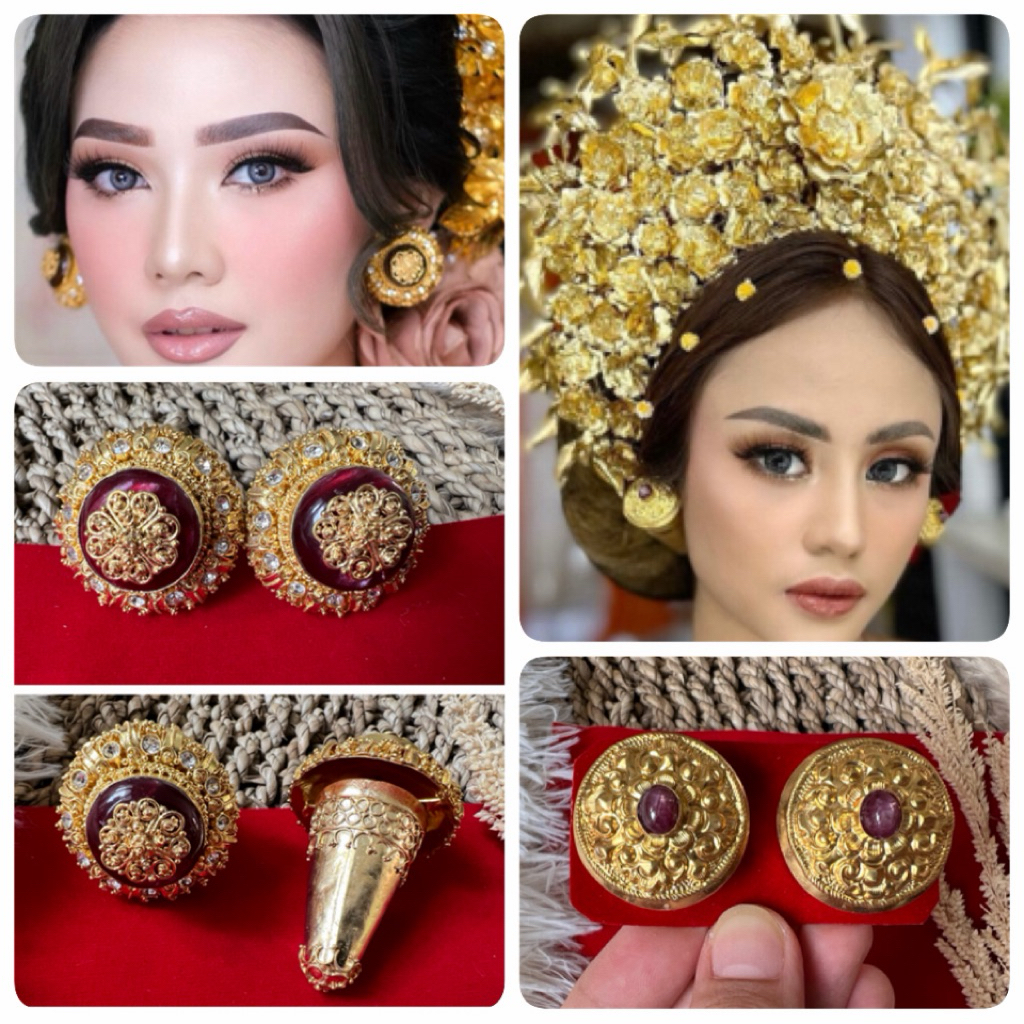 Subeng/ Anting/ Giwang Pengantin Bali Klasik Tatahan Tembaga