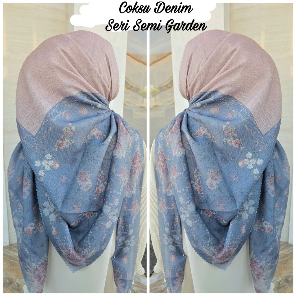 Voal Motif coksu denim seri semi garden