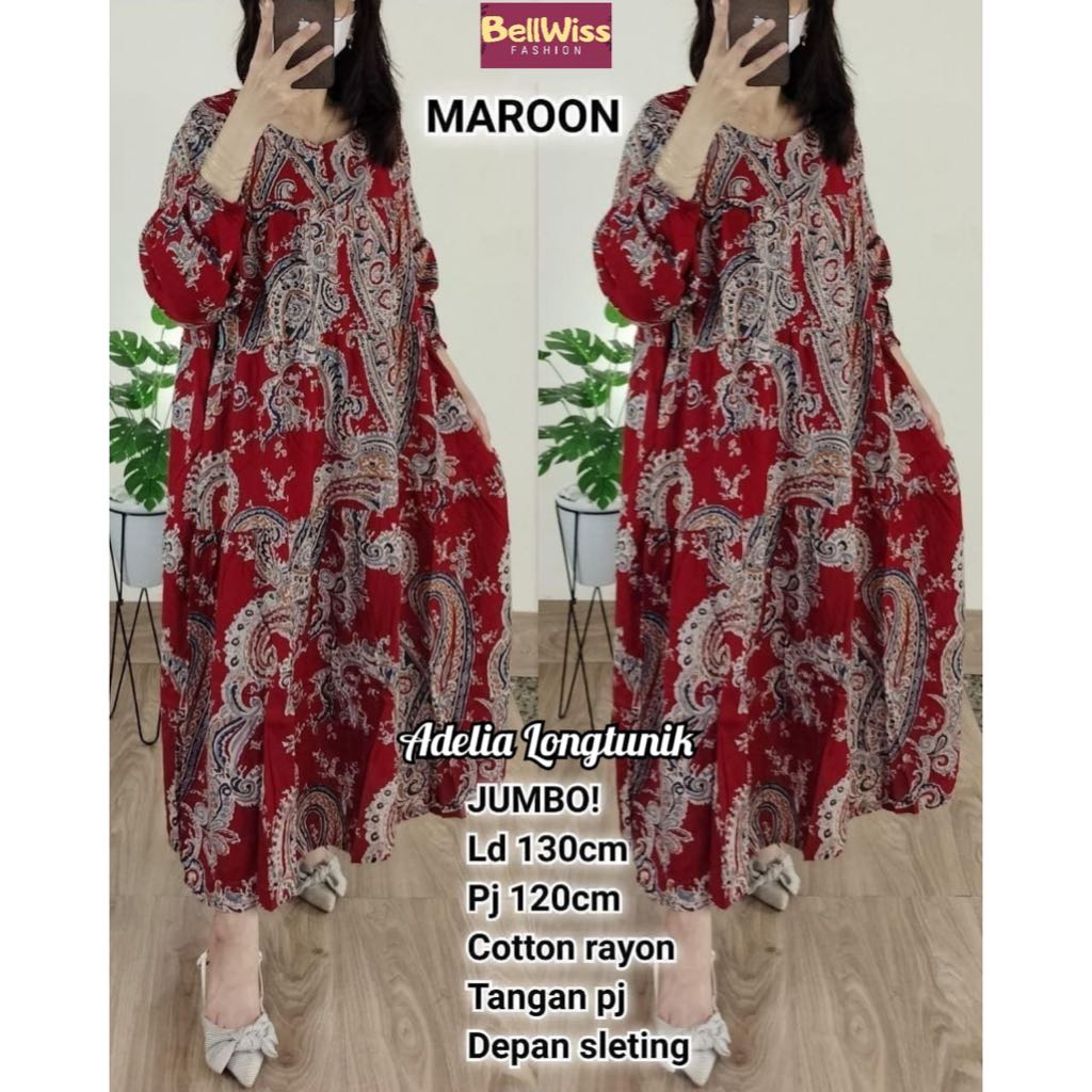 PETRA ADELIA ALMERA TUNIK ORIGINAL BY MARSELLA BELLWISS TUNIK COTTON RAYON SLETING DEPAN MOTIF BATIK