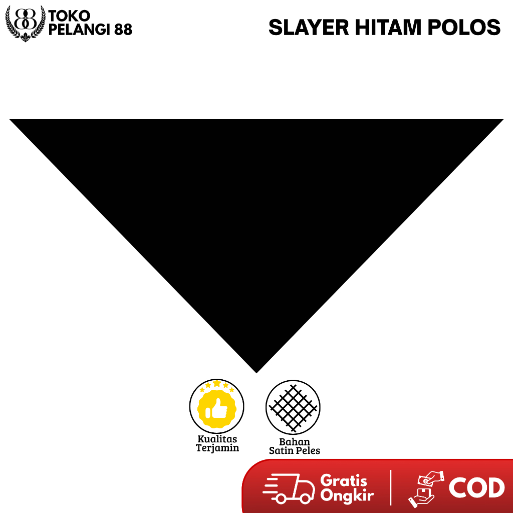 Slayer Hitam Polos | Syal Hitam