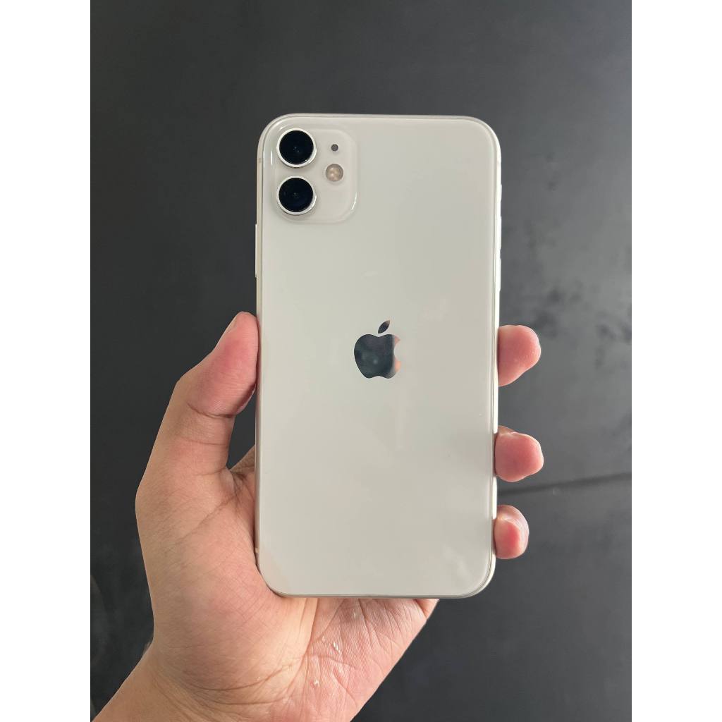iPhone 11 64 GB White 2nd Sinyal Permanen - Fullset - Face ID Off - Minus Layar & Baterai