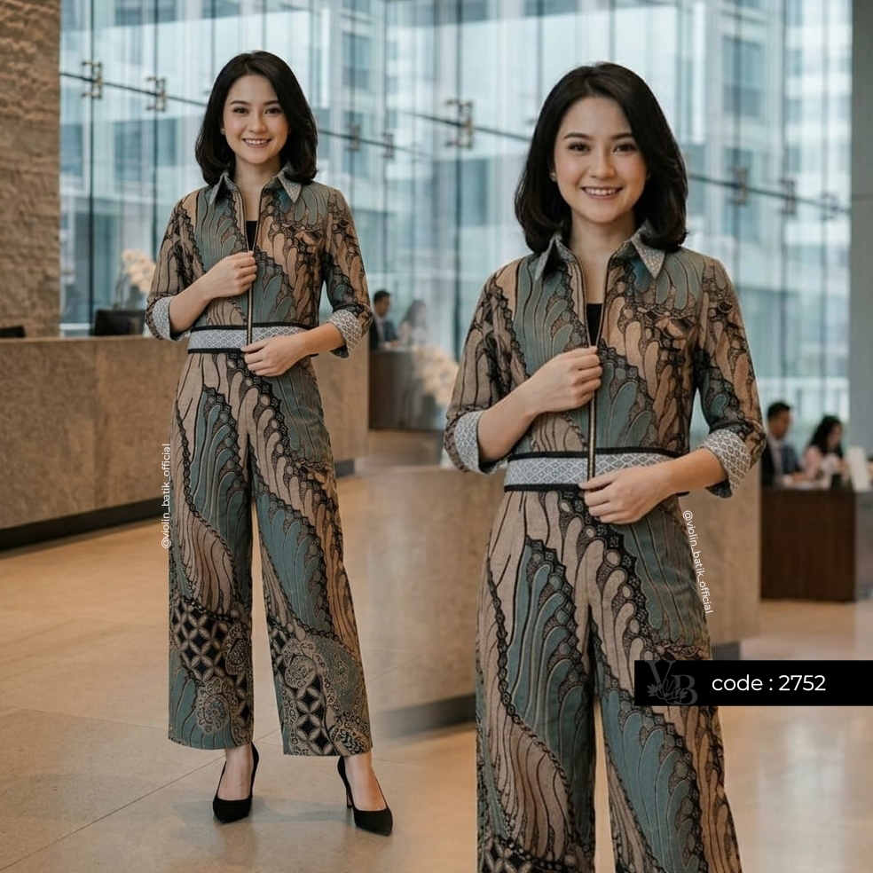 Violin Batik Stelan Kulot Batik Dobby Parang Tosca 2752