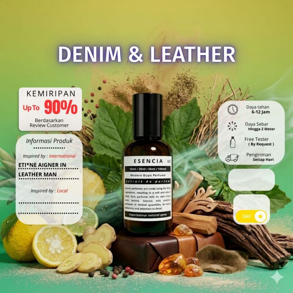 Parfum Denim & Leather Dupe by E. Aigner In Leather Man