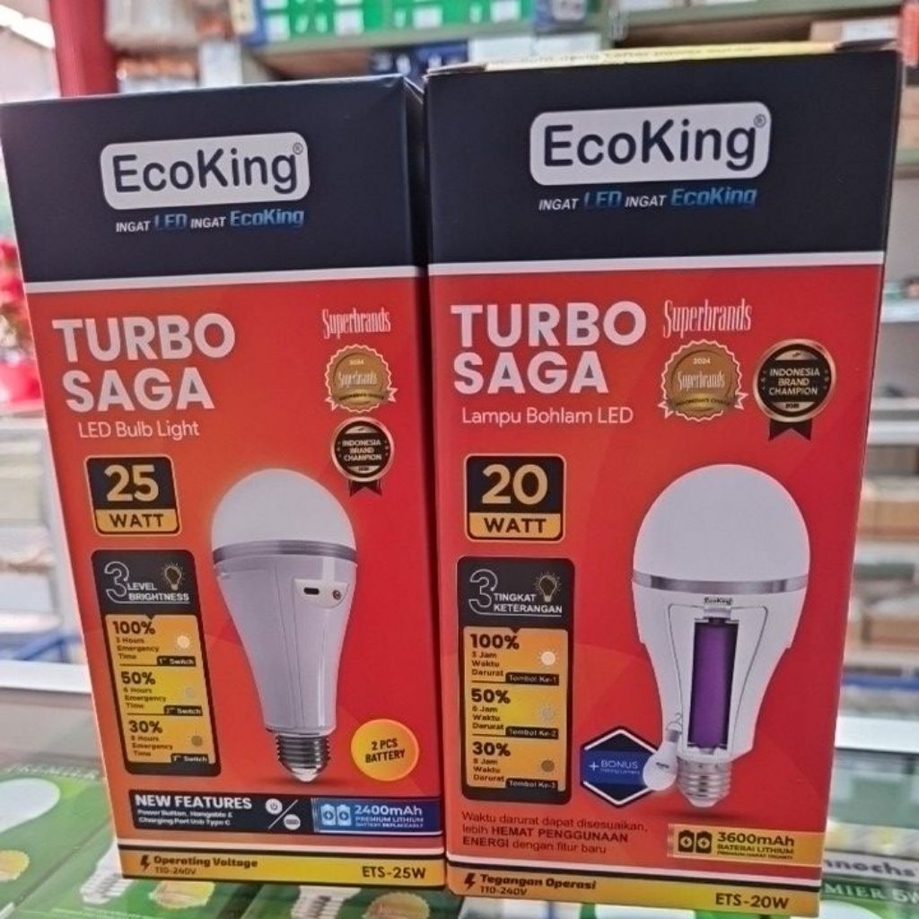 EcoKing Turbo Saga LED Bulb Light / Lampu Bohlam LED Cahaya Putih