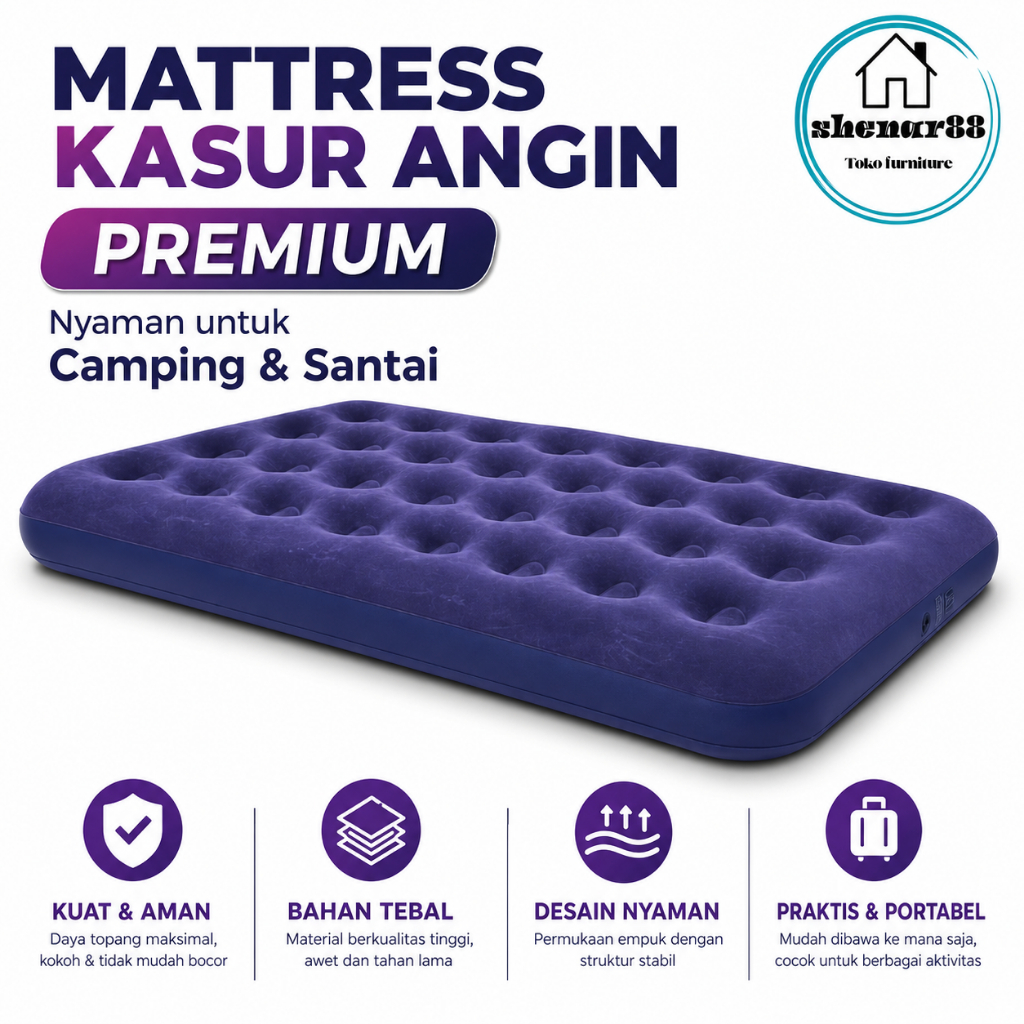 Kasur Angin Double Air Bed Double Kasur Angin Bestway Kasur Angin Double Biru Kasur Angin Air portab