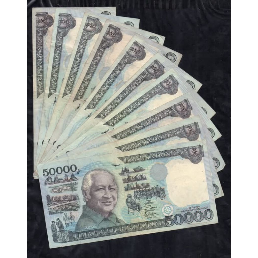Uang kuno 50000 Soeharto Kertas Beredar