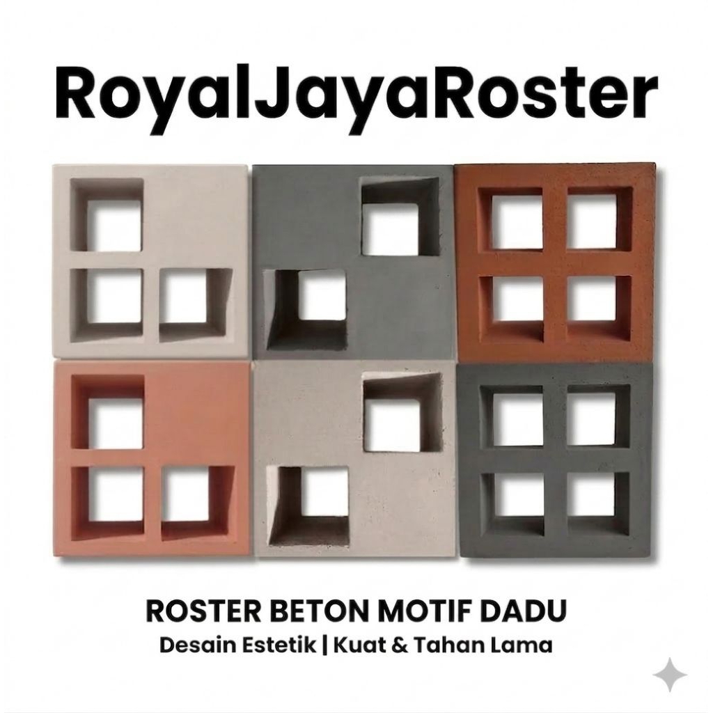Royal - Roster Beton Motif Dadu 20×20×10 cm/Roster minimalis/Bata/Ventilasi Dinding