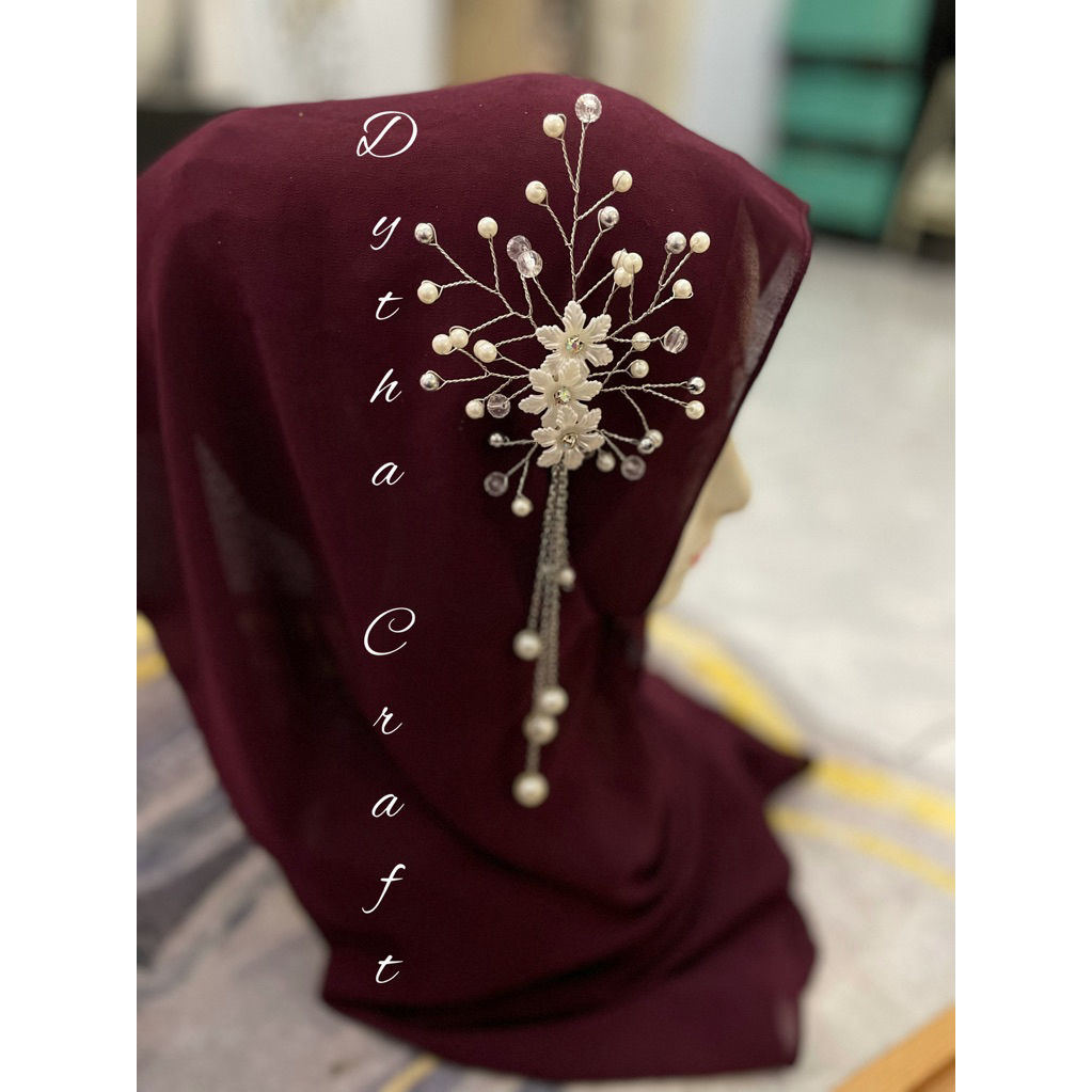 headpiece hijab  juntai mutiara headpiece wisuda/headpiece fashion