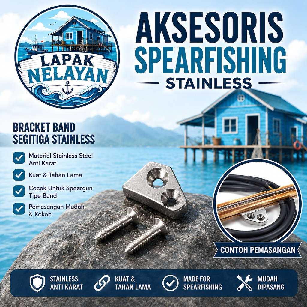 Line Anchor Samping Spearfishing Stainless Steel + Skrup | Penstabil Monoline & Tali Panah Ikan | An