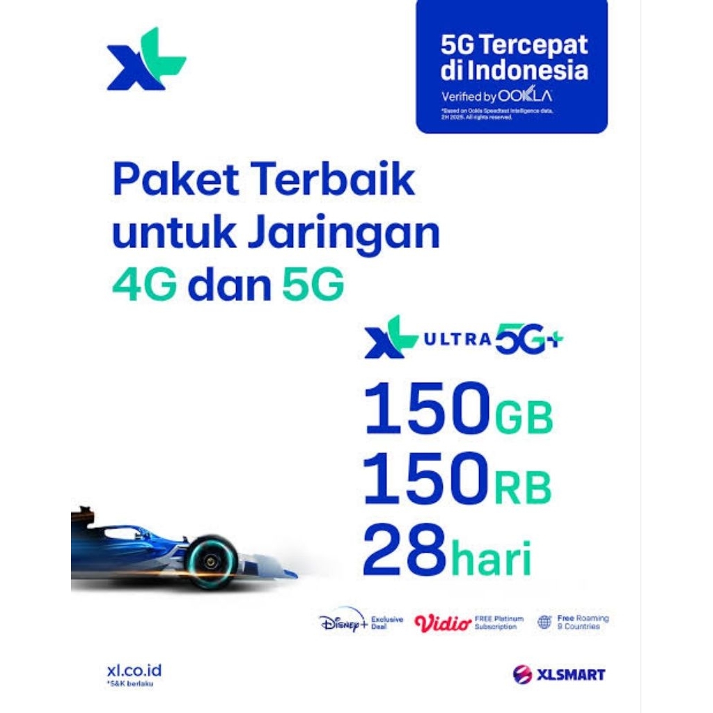 PROMO PAKET DATA KUOTA XL ULTRA 5G+ FULL TANPA PEMBAGIAN 65GB 28HR