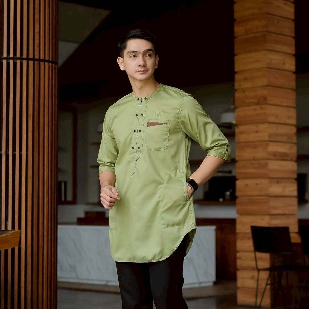 Progress Man Baju Muslim Pria Koko Kurta Pria Dewasa Model Resleting Lengan 3/4 Original Toyobo Prem
