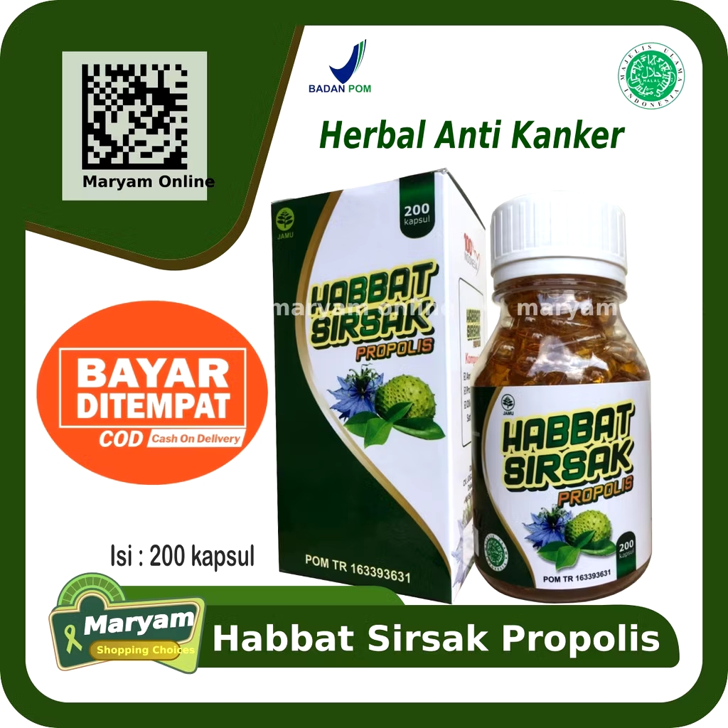 Habbat Sirsak Propolis 200 Kapsul Herbal Anti Kanker