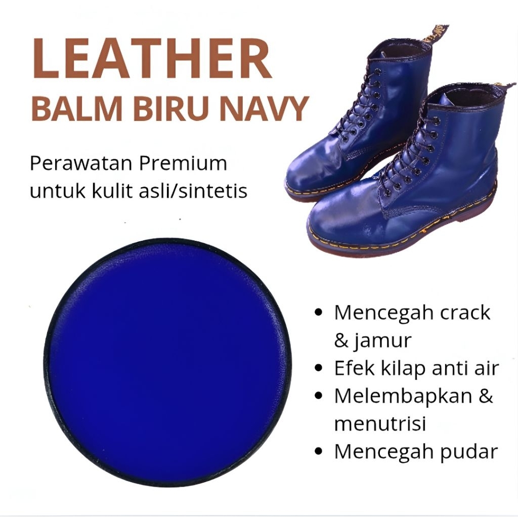 wonder balsam/ semir/ semir sepatu/ bio polish/ leather balm/ leather care biru navy 50 gram mokly p