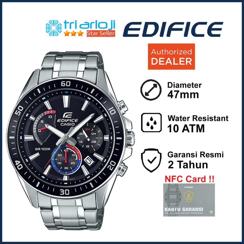 Casio EDIFICE EFR-552D-1A3VUDF Jam Tangan Pria Analog Stainless EFR-552D-1A3 EFR552D