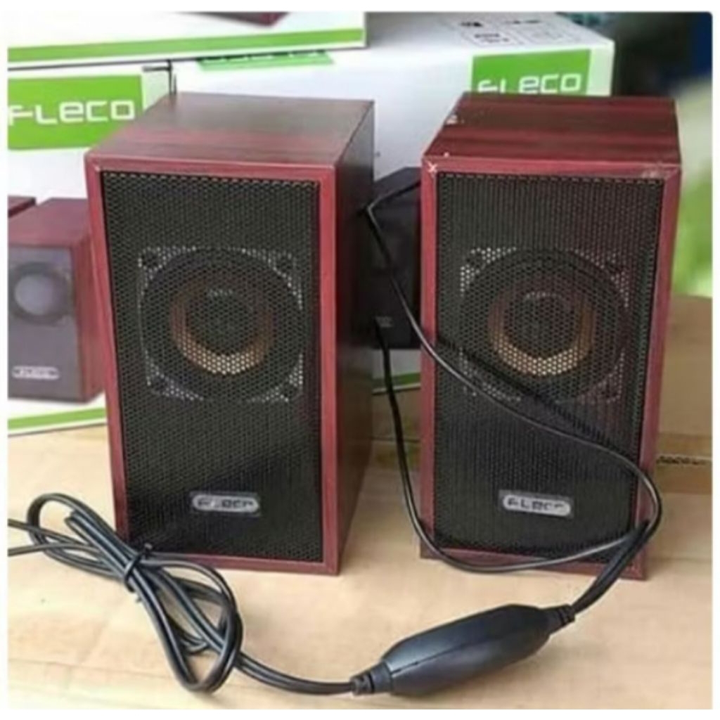 Promo Baru Speaker Fleco F-016 Mini Sound Speaker speaker Komputer Kayu Komputer