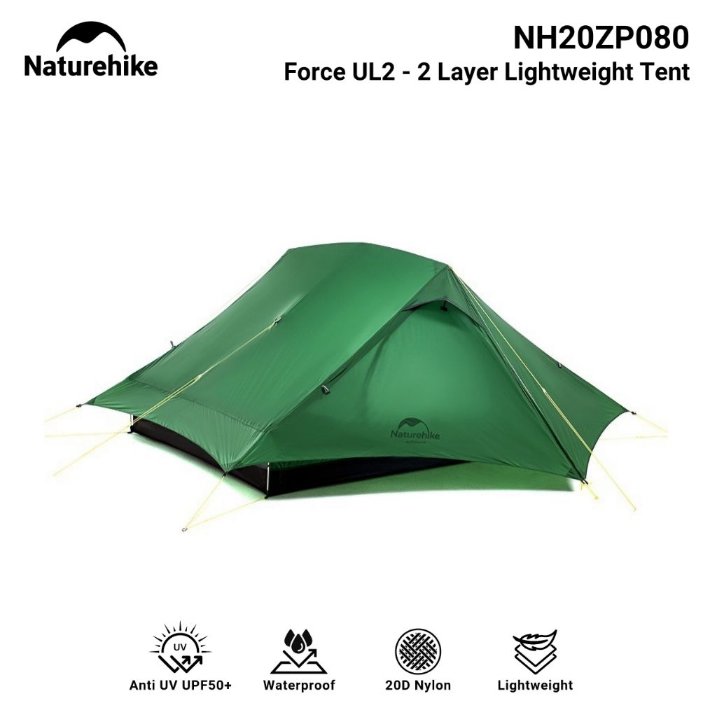 TENDA NATUREHIKE NH20ZP080 FORCE UL 2 PERSON ULTRALIGHT TENT TENDA KAPASITAS 2 ORANG 4 MUSIM CAMPING