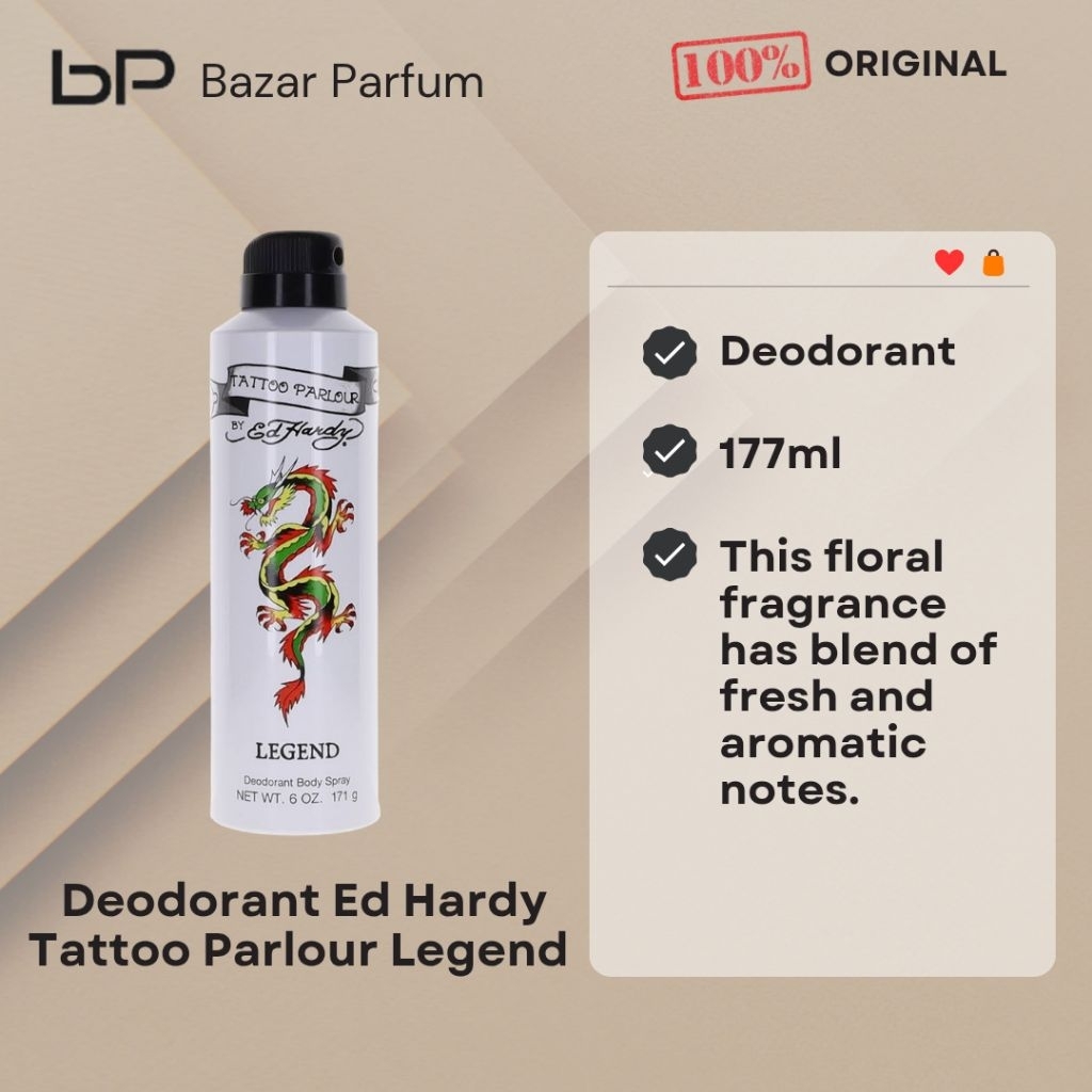 Deodorant Ed Hardy Tattoo Parlour Legend by Ed Hardy for Men Original