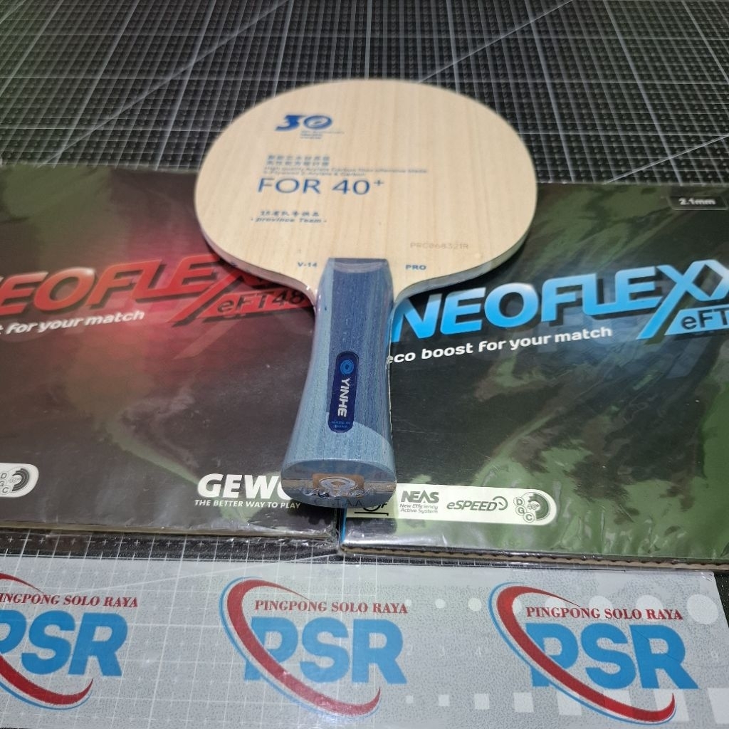BET RAKITAN YINHE V14 PRO KARET GEWO NEOFLEX 48 DAN GEWO NEOFLEK 45