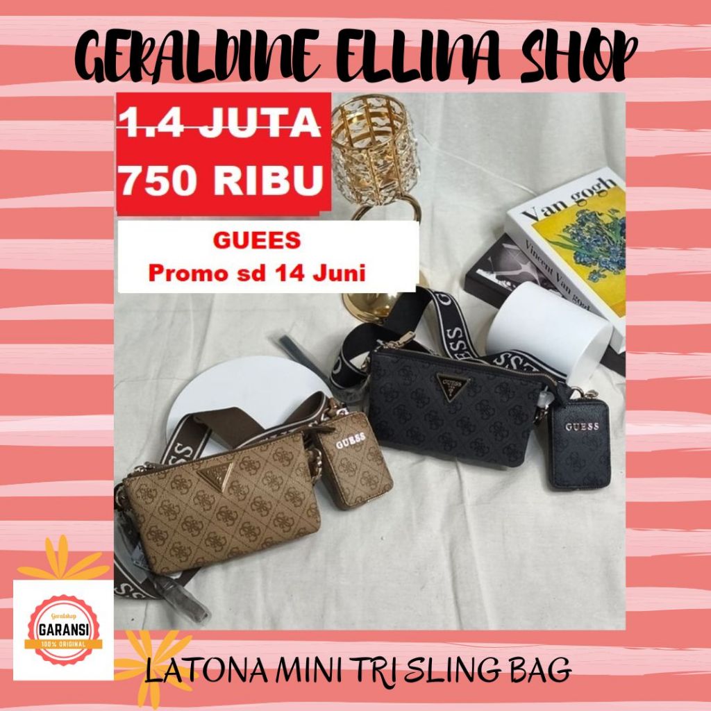 Tas Guess wanita sale sling bag seri LATONA MINI TRI