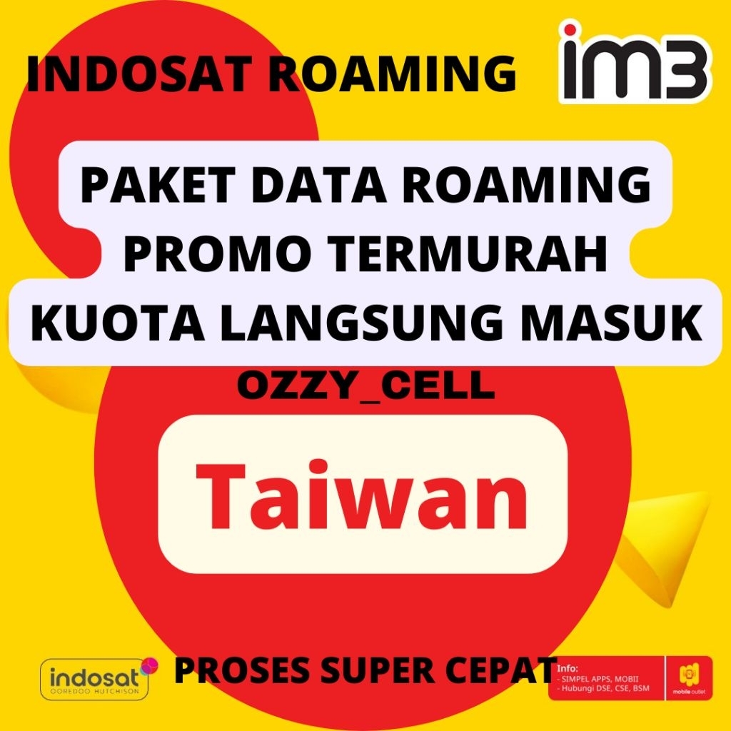 INDOSAT IM3 ROAMING TAIWAN LANGSUNG MASUK