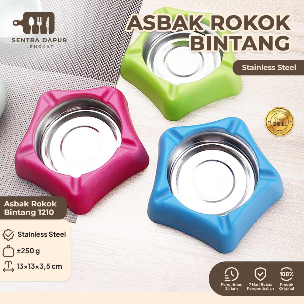 Sentra Dapur Lengkap - ASBAK ROKOK BINTANG STAINLESS TEMPAT PUNTUNG ROKOK